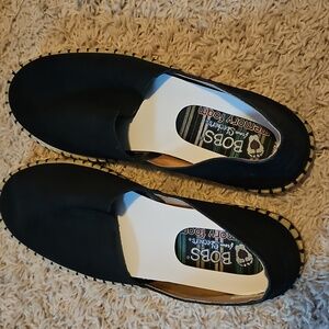 Navy suede BOBS by Skechers + stickers